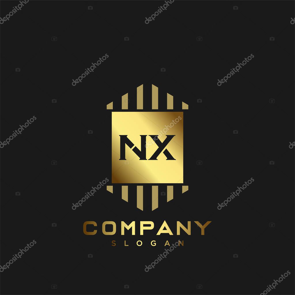 NX Premium monogram letter initials logo. minimalist symbol icon vector design. Luxury logotype.