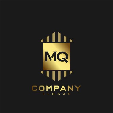 MQ Premium harflerinin baş harflerinin logosu. Minimalist sembol vektör tasarımı. Lüks logosu.
