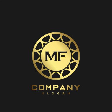 MF monogram harflerinin baş harflerinin logosu. Minimalist sembol vektör tasarımı. Lüks logosu.