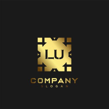 LU Premium harflerinin baş harflerinin logosu. Minimalist sembol vektör tasarımı. Lüks logosu.