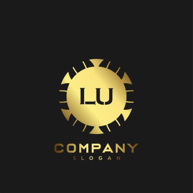 LU Premium harflerinin baş harflerinin logosu. Minimalist sembol vektör tasarımı. Lüks logosu.