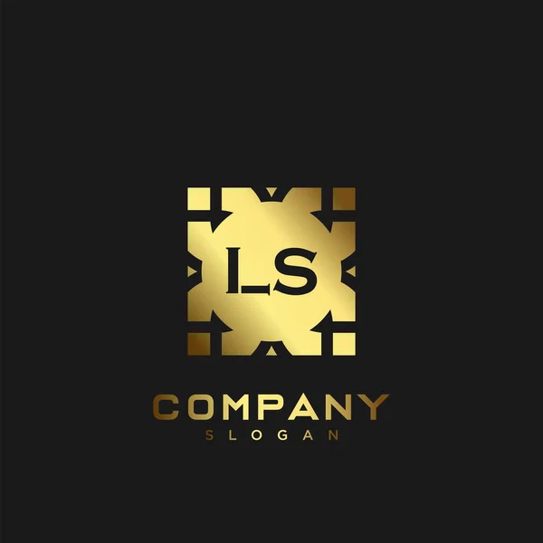 Premium Monogram Letter Initials Logo Minimalist Symbol Icon Vector Design — Stock Vector