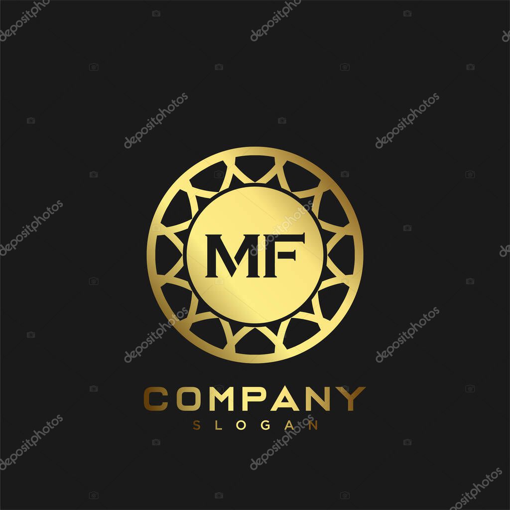 MF Premium monogram letter initials logo. minimalist symbol icon vector design. Luxury logotype.