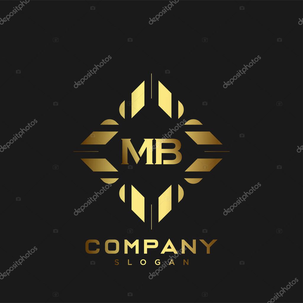 MB Premium monogram letter initials logo. minimalist symbol icon vector design. Luxury logotype.