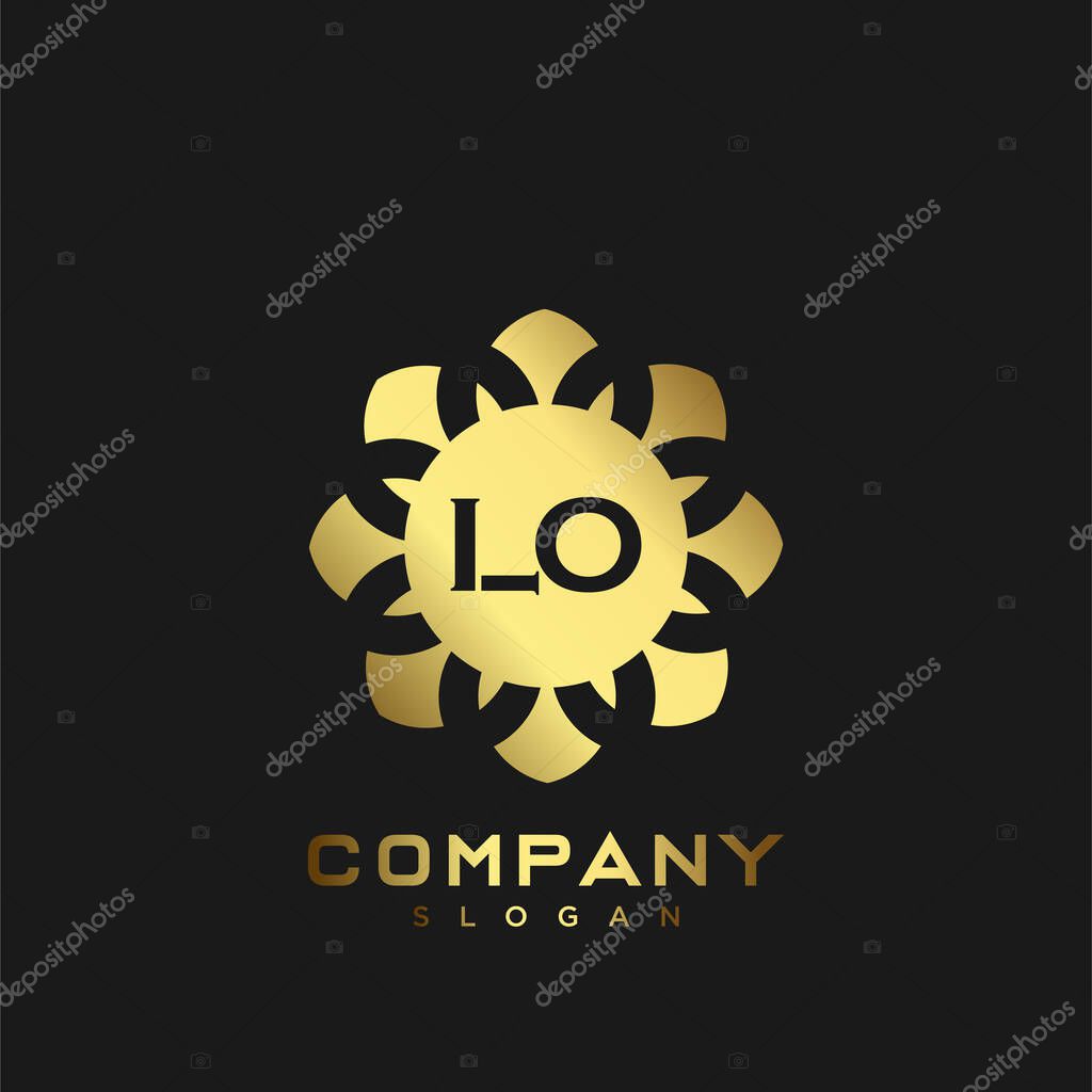 LO Premium monogram letter initials logo. minimalist symbol icon vector design. Luxury logotype.