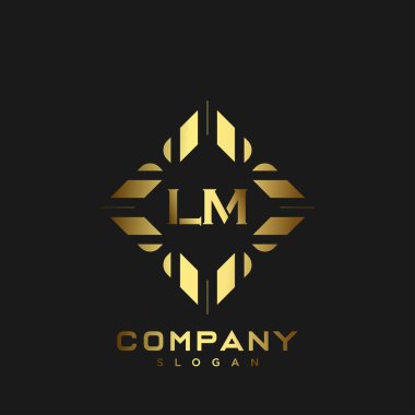 LM Premium harflerin baş harflerinin logosu. Minimalist sembol vektör tasarımı. Lüks logosu.