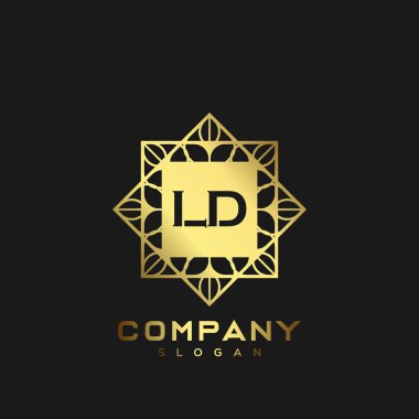 LD Premium harflerinin baş harfleri. Minimalist sembol vektör tasarımı. Lüks logosu.