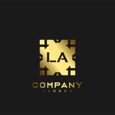 LA Premium harflerinin baş harflerinin logosu. Minimalist sembol vektör tasarımı. Lüks logosu.