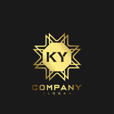 KY Premium harflerinin baş harflerinin logosu. Minimalist sembol vektör tasarımı. Lüks logosu.