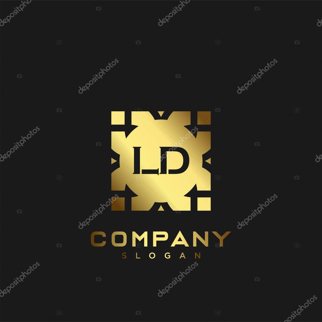 LD Premium monogram letter initials logo. minimalist symbol icon vector design. Luxury logotype.