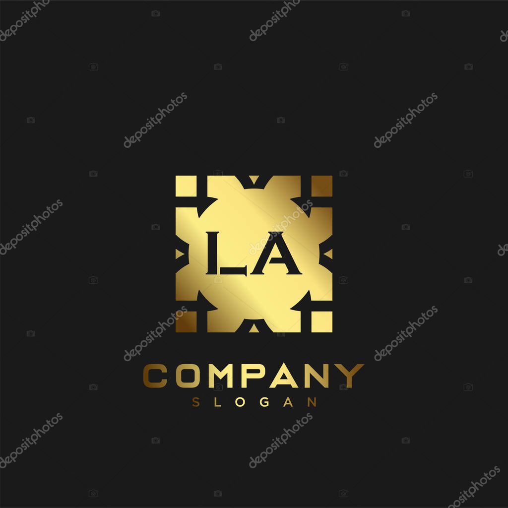 LA Premium monogram letter initials logo. minimalist symbol icon vector design. Luxury logotype.