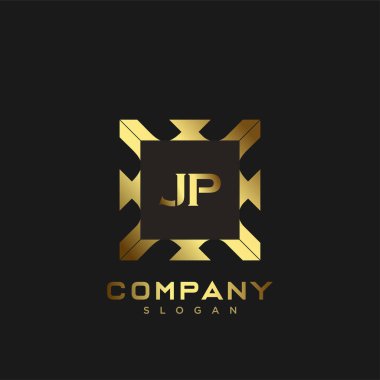 JP Premium harflerin baş harflerinin logosu. Minimalist sembol vektör tasarımı. Lüks logosu.