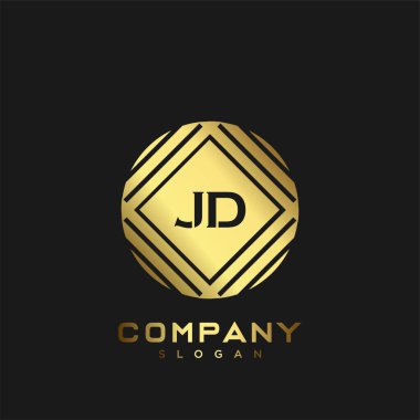 JD Premium harflerin baş harflerinin logosu. Minimalist sembol vektör tasarımı. Lüks logosu.