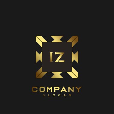 İZ baş harflerinin baş harflerinin baş harfleri. Minimalist sembol vektör tasarımı. Lüks logosu.
