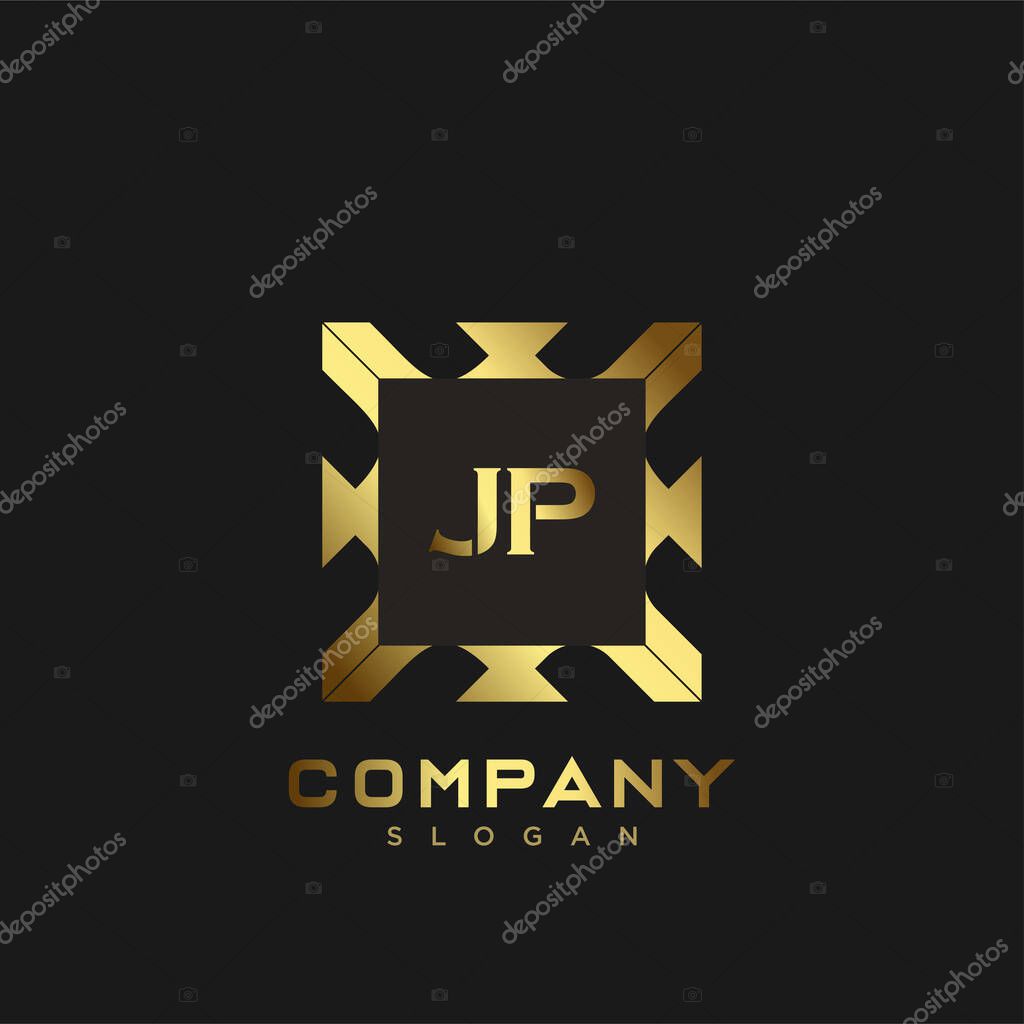JP Premium monogram letter initials logo. minimalist symbol icon vector design. Luxury logotype.