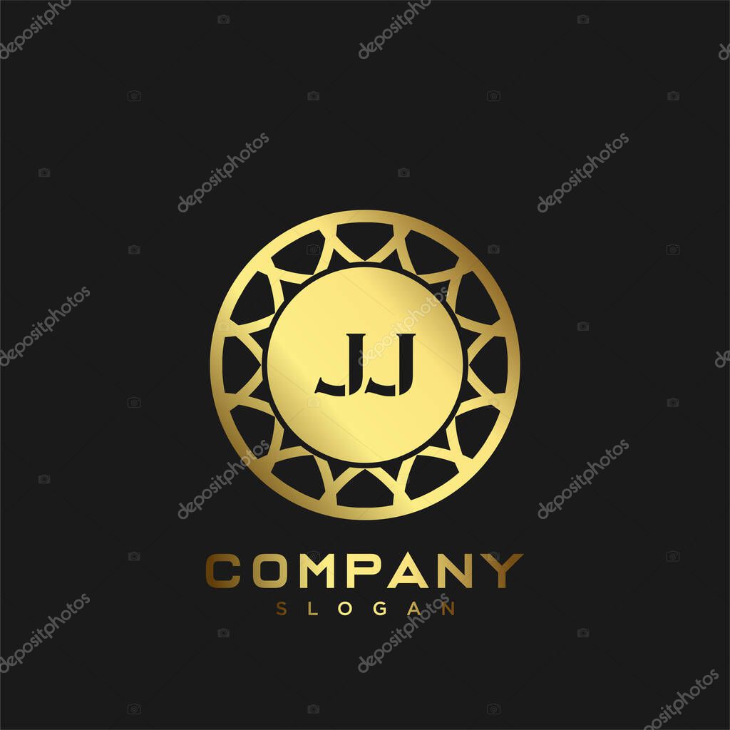 JJ Premium monogram letter initials logo. minimalist symbol icon vector design. Luxury logotype.