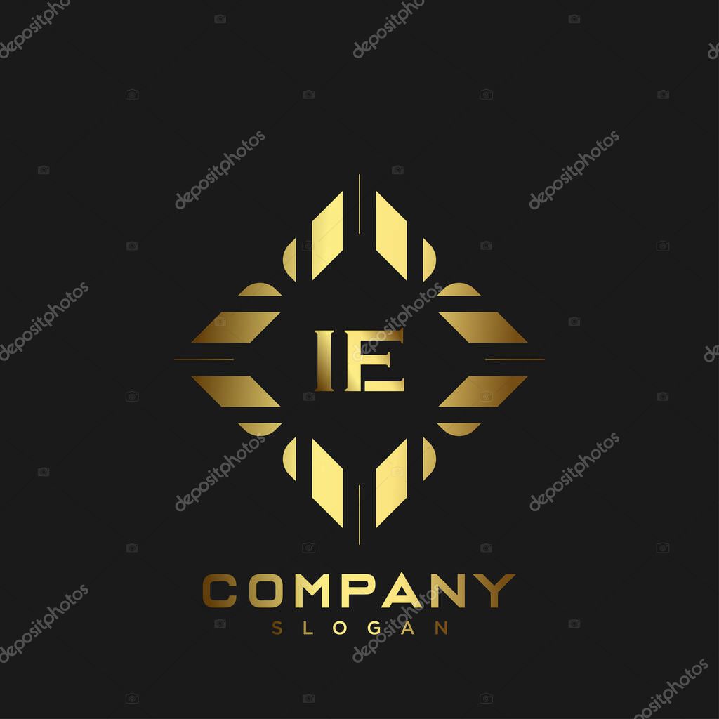 IE Premium monogram letter initials logo. minimalist symbol icon vector design. Luxury logotype.