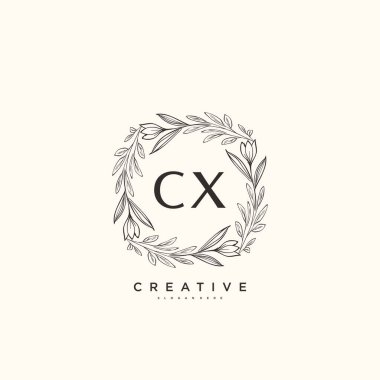 CX Beauty vektör ilk logo sanat, el yazısı ilk imza, düğün, moda, mücevher, butik, çiçek ve botanik herhangi bir şirket veya işletme için yaratıcı şablon ile.