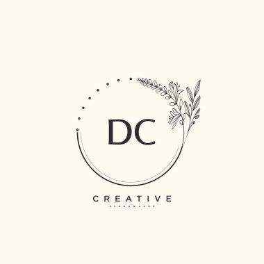 DC Beauty vector initial logo art, handwriting logo of initial signature, wedding, fashion, jewerly, boutique, floral and botanical with creative template for any company or business. clipart
