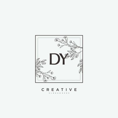 DY Beauty vektör başlangıç logosu, başlangıç imzası, düğün, moda, mücevher, butik, çiçek ve botanik, herhangi bir şirket veya işletme için yaratıcı şablona sahip el yazısı logosu.