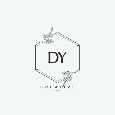 DY Beauty vektör başlangıç logosu, başlangıç imzası, düğün, moda, mücevher, butik, çiçek ve botanik, herhangi bir şirket veya işletme için yaratıcı şablona sahip el yazısı logosu.