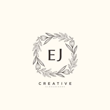 İlk imza, düğün, moda, mücevher, butik, çiçek ve botanik gibi yaratıcı şablona sahip ilk el yazısı logosu..