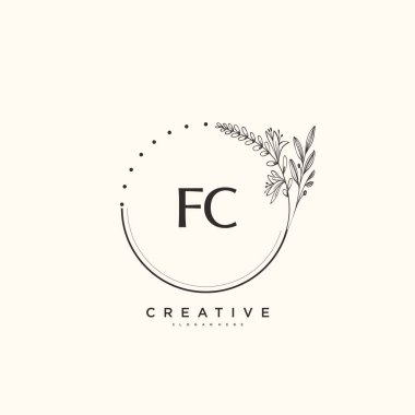 FC Beauty vektör ilk logo sanat, el yazısı logo ilk imza, düğün, moda, mücevher, butik, çiçek ve botanik herhangi bir şirket veya işletme için yaratıcı şablon ile.