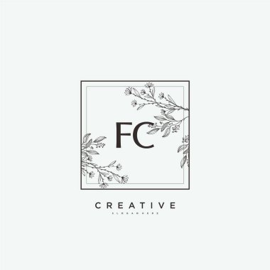 FC Beauty vektör ilk logo sanat, el yazısı logo ilk imza, düğün, moda, mücevher, butik, çiçek ve botanik herhangi bir şirket veya işletme için yaratıcı şablon ile.