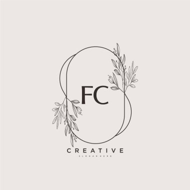 FC Beauty vektör ilk logo sanat, el yazısı logo ilk imza, düğün, moda, mücevher, butik, çiçek ve botanik herhangi bir şirket veya işletme için yaratıcı şablon ile.