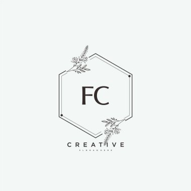FC Beauty vektör ilk logo sanat, el yazısı logo ilk imza, düğün, moda, mücevher, butik, çiçek ve botanik herhangi bir şirket veya işletme için yaratıcı şablon ile.