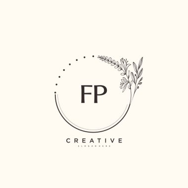FP Beauty vektör ilk logo sanat, el yazısı ilk imza, düğün, moda, mücevher, butik, çiçek ve botanik herhangi bir şirket veya işletme için yaratıcı şablon ile.