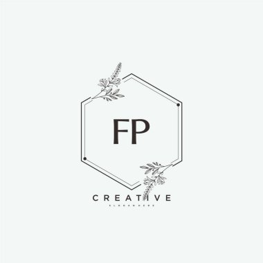 FP Beauty vektör ilk logo sanat, el yazısı ilk imza, düğün, moda, mücevher, butik, çiçek ve botanik herhangi bir şirket veya işletme için yaratıcı şablon ile.