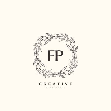 FP Beauty vektör ilk logo sanat, el yazısı ilk imza, düğün, moda, mücevher, butik, çiçek ve botanik herhangi bir şirket veya işletme için yaratıcı şablon ile.