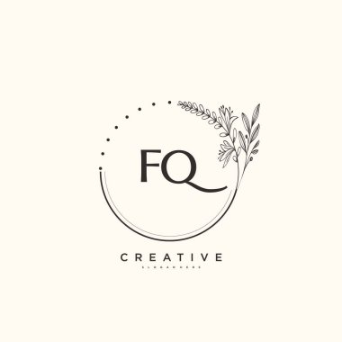 FQ Beauty vektör ilk logo sanat, el yazısı ilk imza, düğün, moda, mücevher, butik, çiçek ve botanik herhangi bir şirket veya işletme için yaratıcı şablon ile.