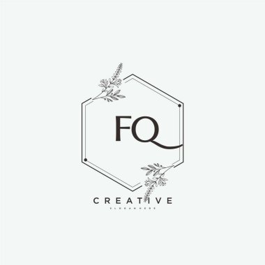 FQ Beauty vektör ilk logo sanat, el yazısı ilk imza, düğün, moda, mücevher, butik, çiçek ve botanik herhangi bir şirket veya işletme için yaratıcı şablon ile.