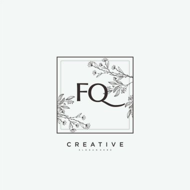 FQ Beauty vektör ilk logo sanat, el yazısı ilk imza, düğün, moda, mücevher, butik, çiçek ve botanik herhangi bir şirket veya işletme için yaratıcı şablon ile.