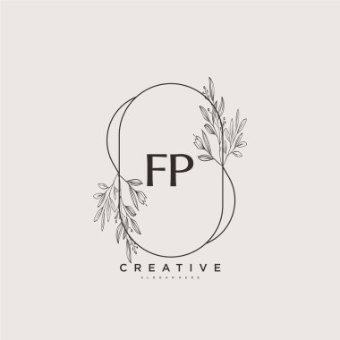 FP Beauty vektör ilk logo sanat, el yazısı ilk imza, düğün, moda, mücevher, butik, çiçek ve botanik herhangi bir şirket veya işletme için yaratıcı şablon ile.