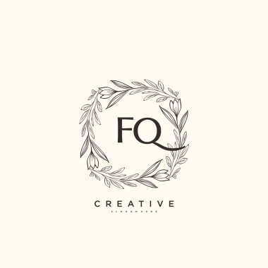 FQ Beauty vektör ilk logo sanat, el yazısı ilk imza, düğün, moda, mücevher, butik, çiçek ve botanik herhangi bir şirket veya işletme için yaratıcı şablon ile.