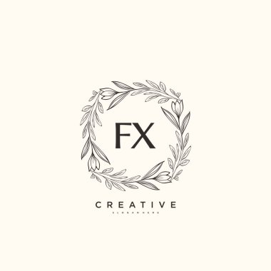 FX Beauty vektör ilk logo sanat, el yazısı ilk imza, düğün, moda, mücevher, butik, çiçek ve botanik herhangi bir şirket veya işletme için yaratıcı şablon ile.