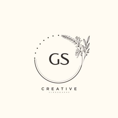GS Beauty vektör ilk logo sanatı, ilk imzadan oluşan el yazısı logosu, düğün, moda, mücevher, butik, çiçek ve botanik, herhangi bir şirket veya işletme için yaratıcı şablona sahip..