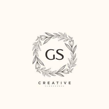 GS Beauty vektör ilk logo sanatı, ilk imzadan oluşan el yazısı logosu, düğün, moda, mücevher, butik, çiçek ve botanik, herhangi bir şirket veya işletme için yaratıcı şablona sahip..