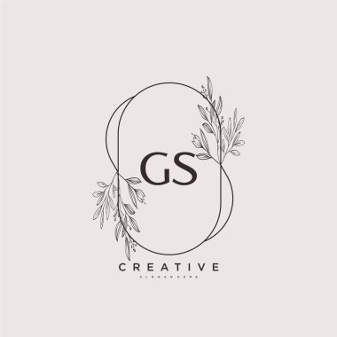 GS Beauty vektör ilk logo sanatı, ilk imzadan oluşan el yazısı logosu, düğün, moda, mücevher, butik, çiçek ve botanik, herhangi bir şirket veya işletme için yaratıcı şablona sahip..