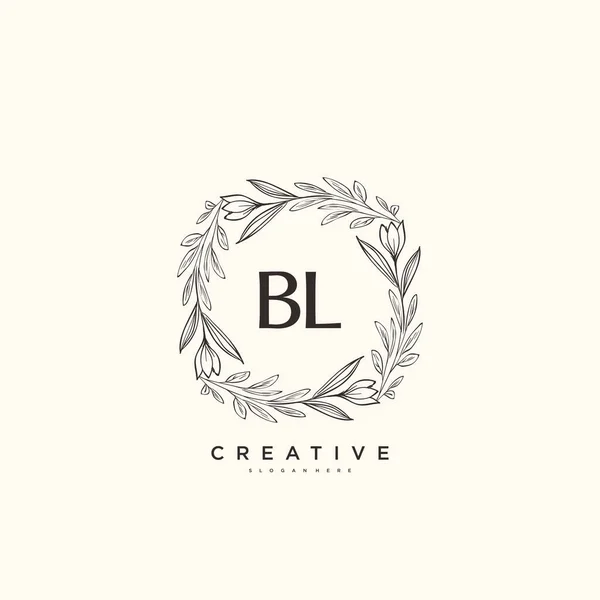 Beauty Vektör Ilk Logo Sanat Yazısı Ilk Imza Düğün Moda — Stok Vektör