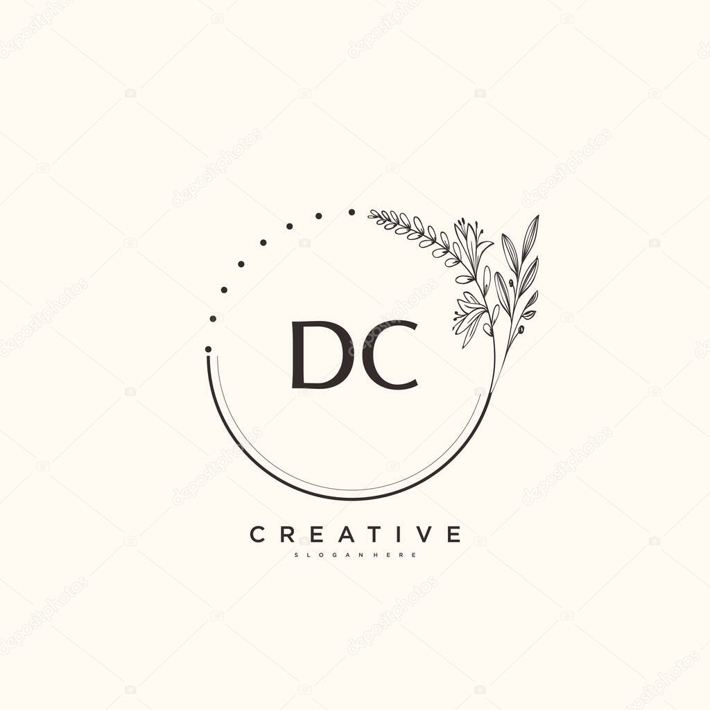 DC Beauty vector initial logo art, handwriting logo of initial signature, wedding, fashion, jewerly, boutique, floral and botanical with creative template for any company or business.