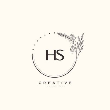 HS Beauty vektör ilk logo sanat, el yazısı ilk imza, düğün, moda, mücevher, butik, çiçek ve botanik herhangi bir şirket veya işletme için yaratıcı şablon ile.
