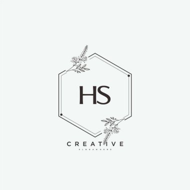 HS Beauty vektör ilk logo sanat, el yazısı ilk imza, düğün, moda, mücevher, butik, çiçek ve botanik herhangi bir şirket veya işletme için yaratıcı şablon ile.