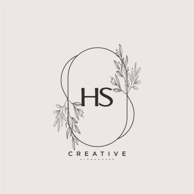 HS Beauty vektör ilk logo sanat, el yazısı ilk imza, düğün, moda, mücevher, butik, çiçek ve botanik herhangi bir şirket veya işletme için yaratıcı şablon ile.