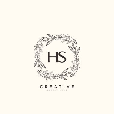 HS Beauty vektör ilk logo sanat, el yazısı ilk imza, düğün, moda, mücevher, butik, çiçek ve botanik herhangi bir şirket veya işletme için yaratıcı şablon ile.