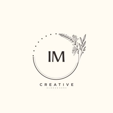 IM Beauty vektör başlangıç logosu, başlangıç imzası, düğün, moda, mücevher, butik, çiçek ve botanik, herhangi bir şirket veya işletme için yaratıcı şablona sahip el yazısı logosu.