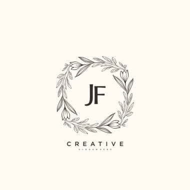 JF Beauty vektör ilk logo sanat, el yazısı ilk imza, düğün, moda, mücevher, butik, çiçek ve botanik herhangi bir şirket veya işletme için yaratıcı şablon ile.